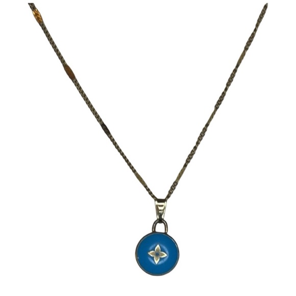 Blue Louis Vuitton charm with necklace (authentic) - Picture 1 of 8